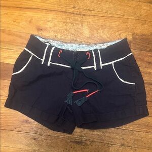 Miss Me | Navy Shorts with White Trim and Red Accent Drawstring